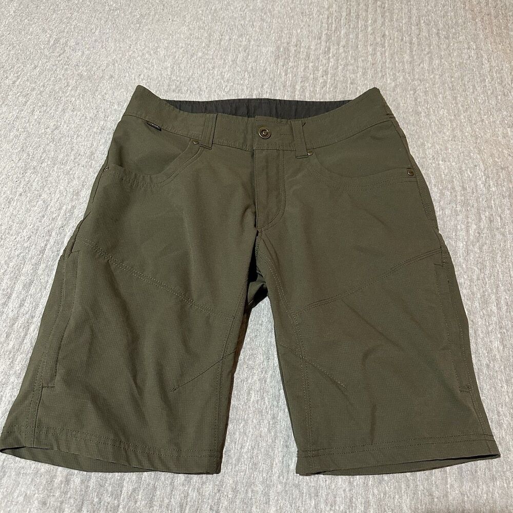 Kuhl Women’s 30 Green Cargo Shorts Zip Pockets Outdoor Casual Hiking Quick Dry